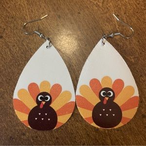 Fall Themed Turkey Drop Earrings